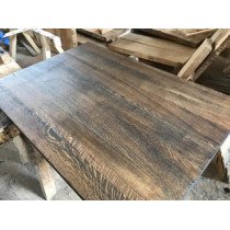Eiche, Tischplatte, verleimt, Altholz-Stil, BLACK, 120x80x4cm, gerade Kanten
